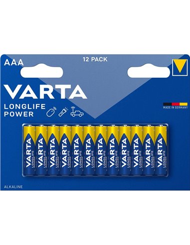 Baterii alcaline Varta Longlife Power AAA (LR3) - pachet blister 12 buc. Baterie cilindrica