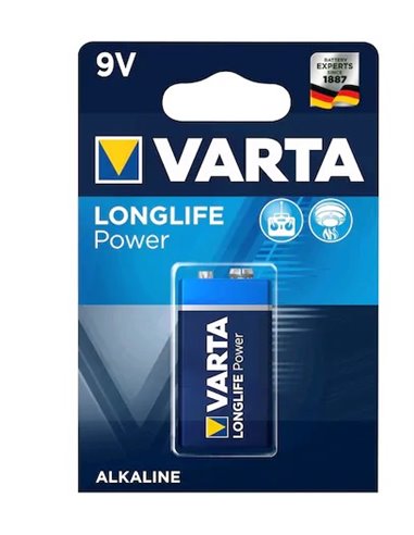 Baterie alcalina Varta Longlife Power 9V blister 1 bucata. Bateria patrata